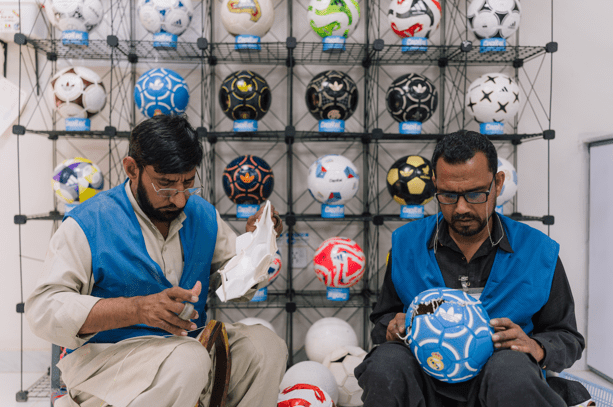 football stitching process